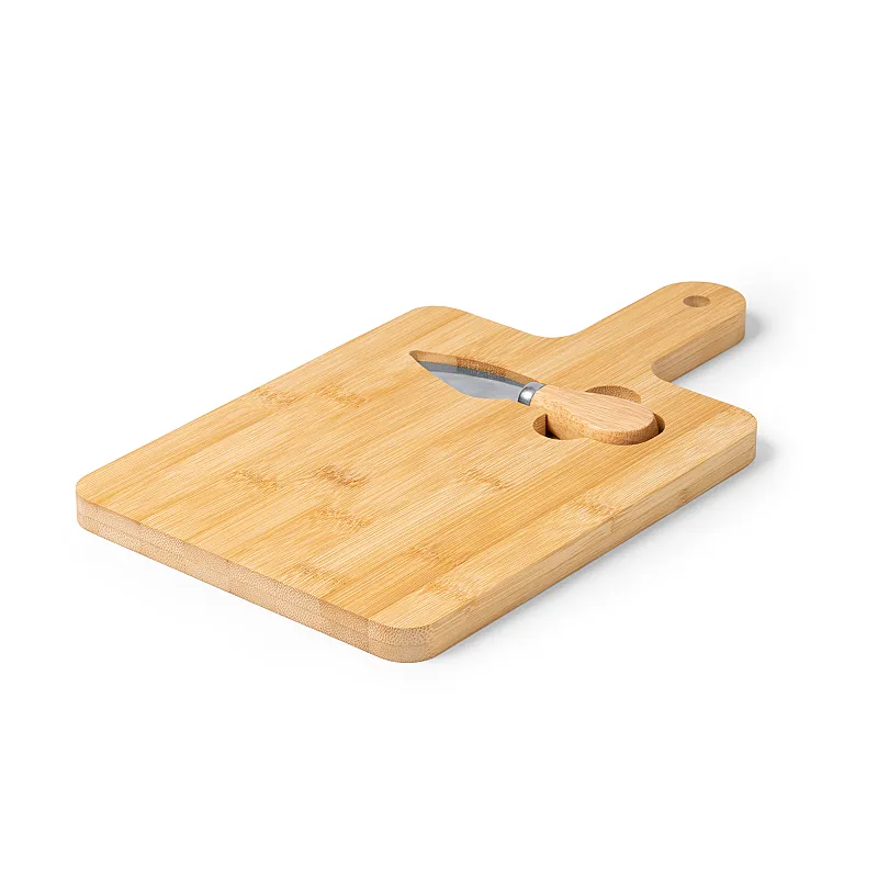 Bamboe Snijplank + RVS Kaasmes