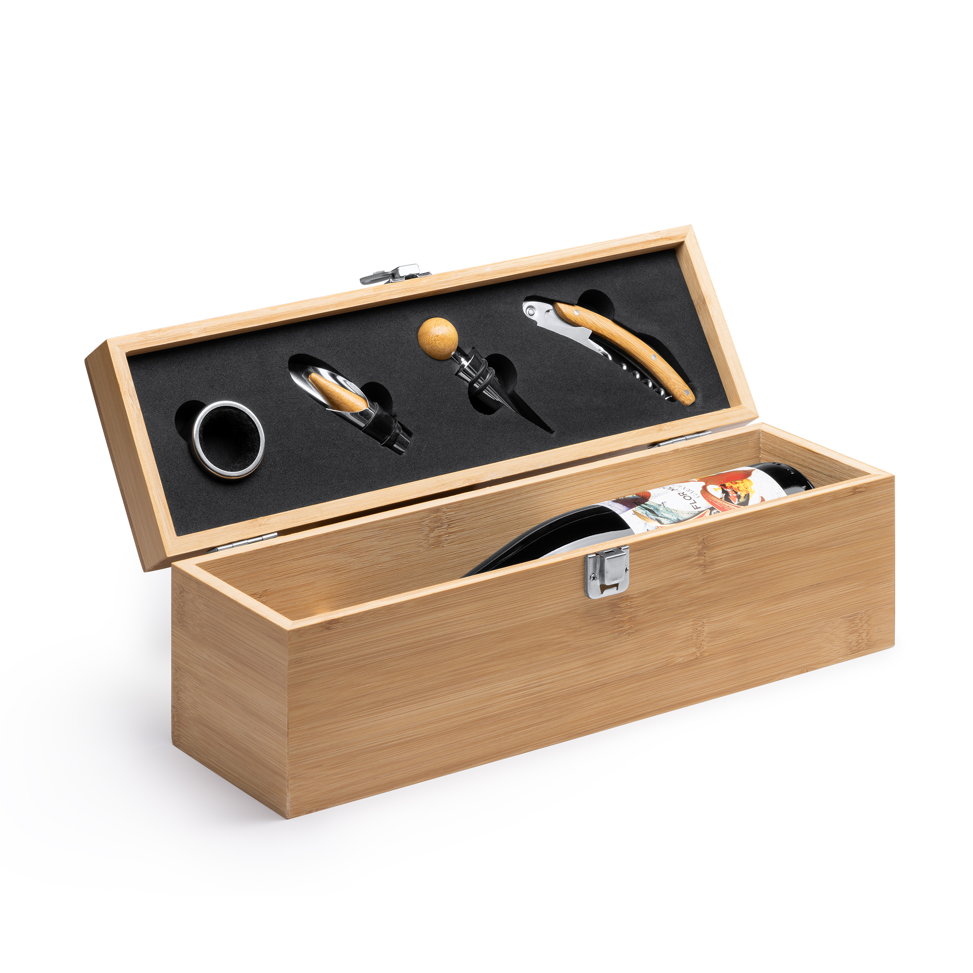 Houten Wijnkist met Luxe Wijnset - 1