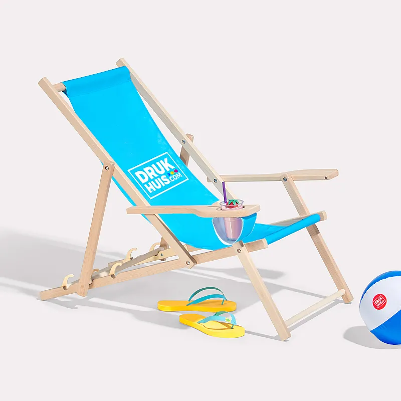 Classic strandstoelen met bekerhouder