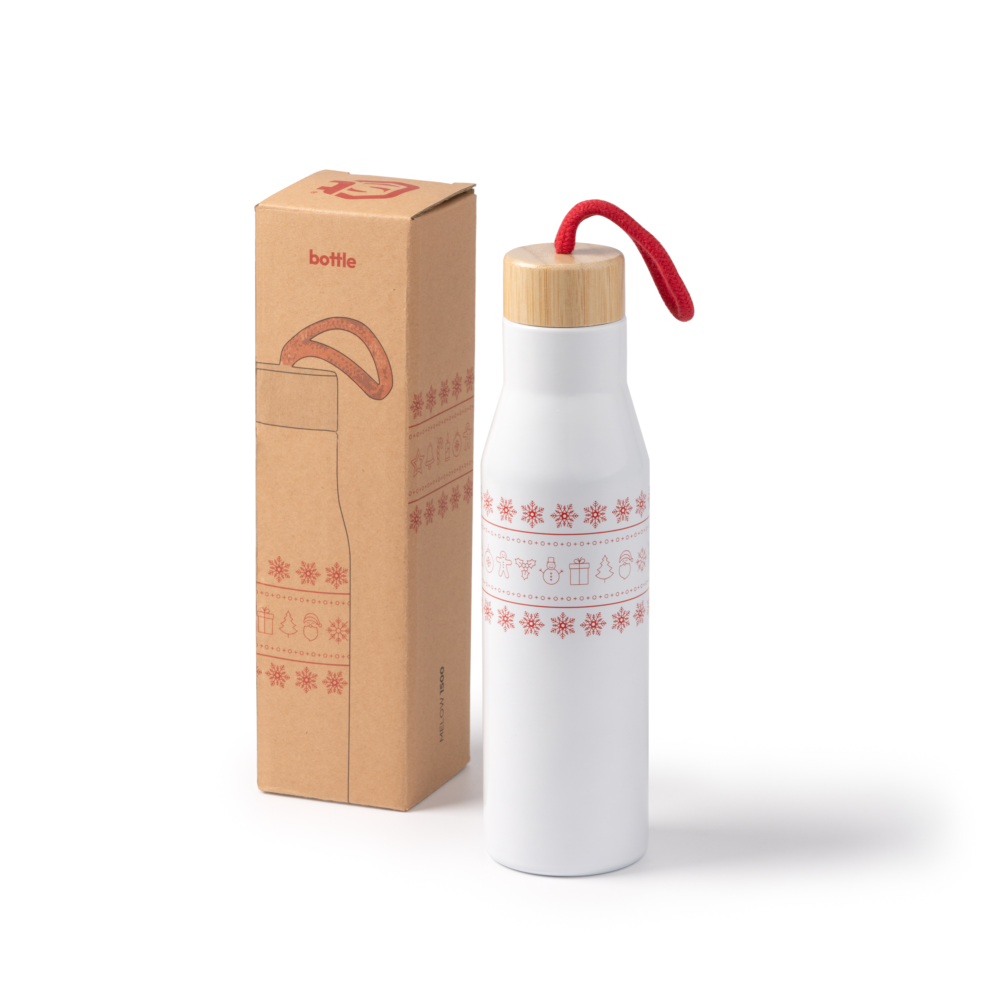 RVS Dubbelwandige Drinkfles Kerst - 2