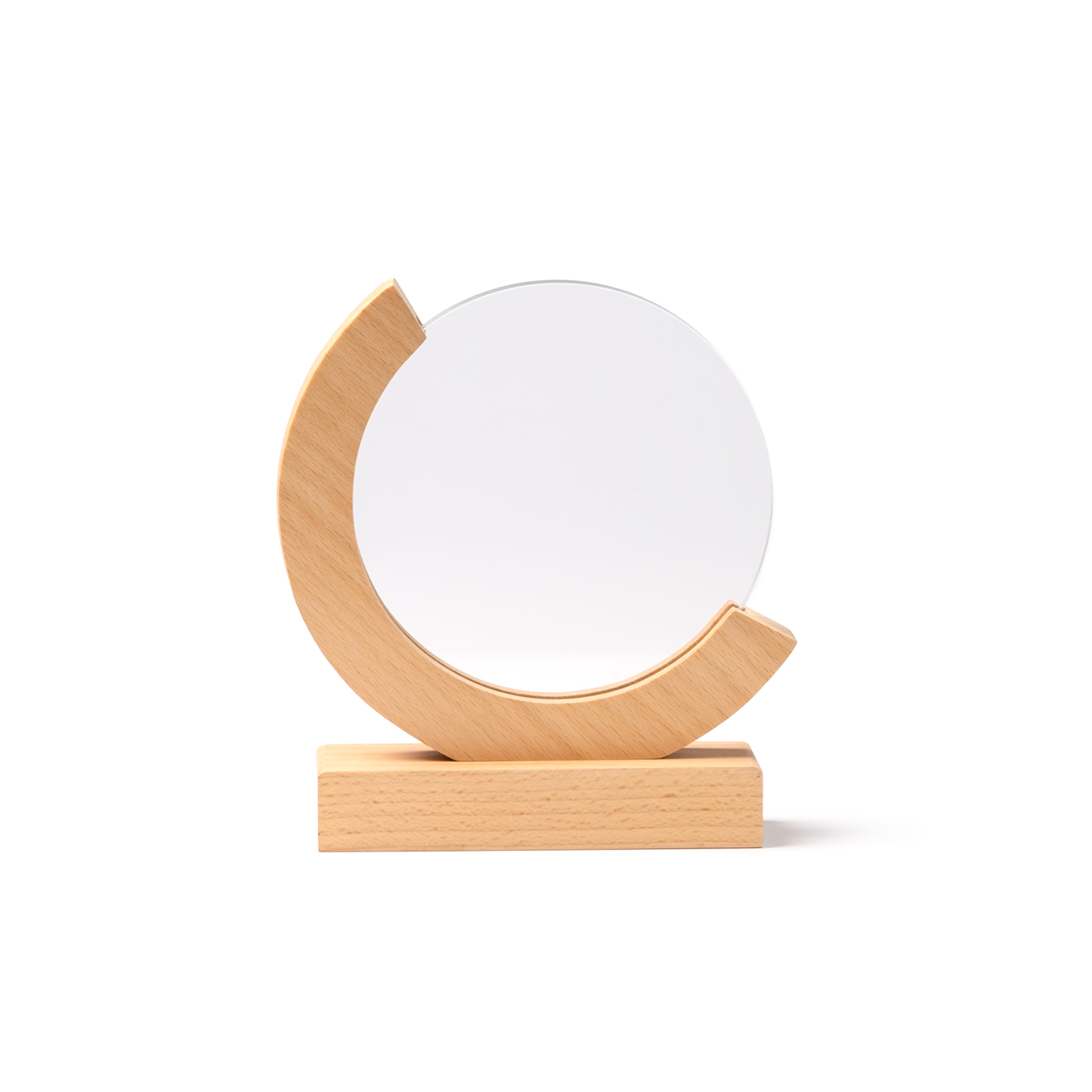 Glazen Trofee Cirkel en Bamboe Basis - 2