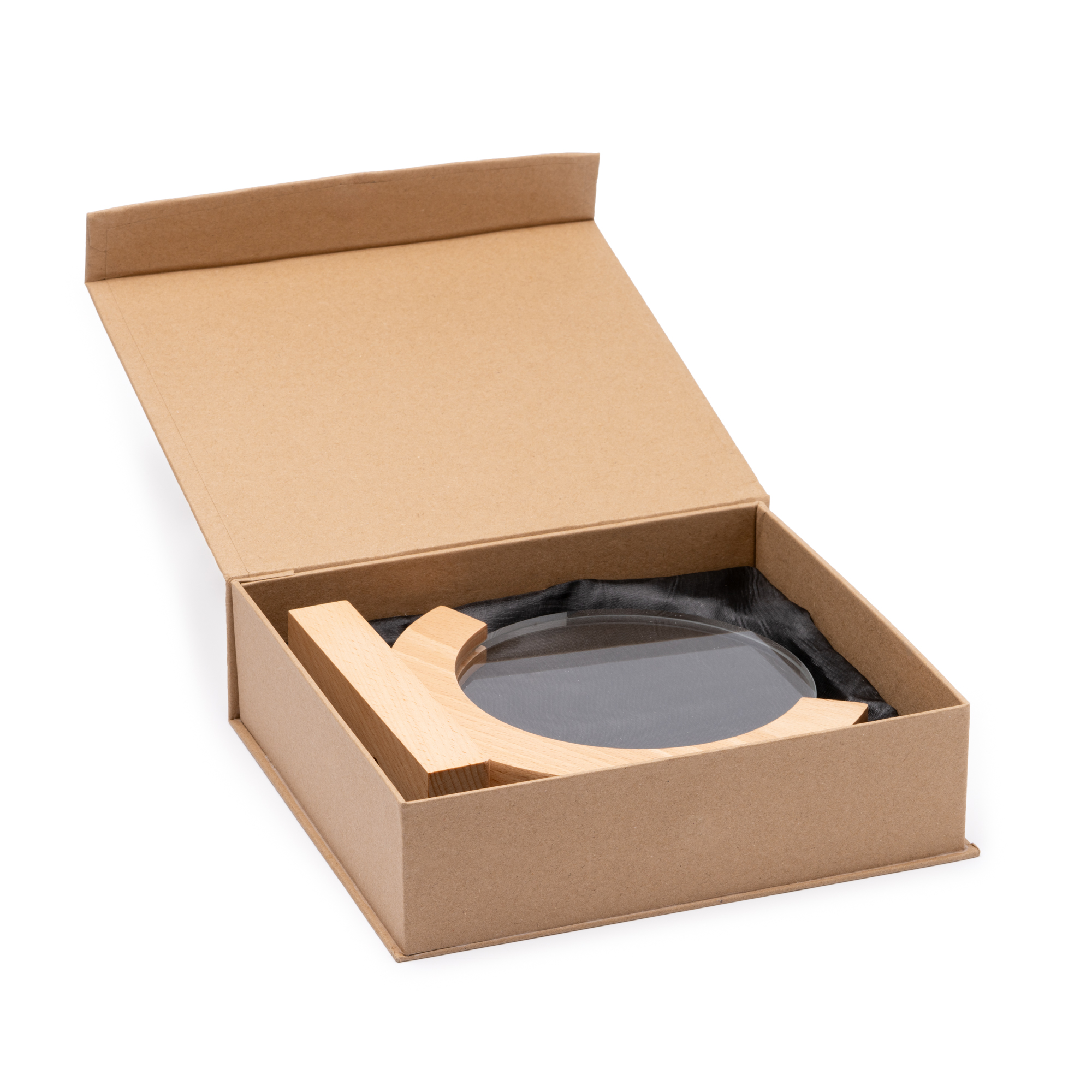 Glazen Trofee Cirkel en Bamboe Basis - 3