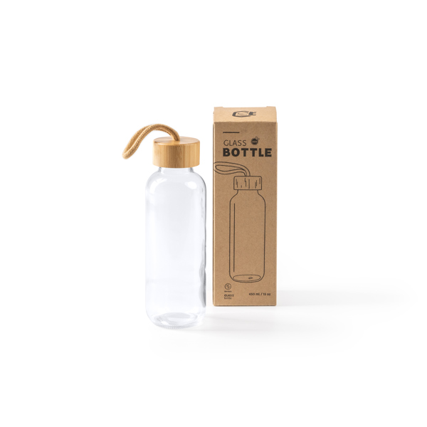 Glazen Drinkfles 450ml Bamboe - 2